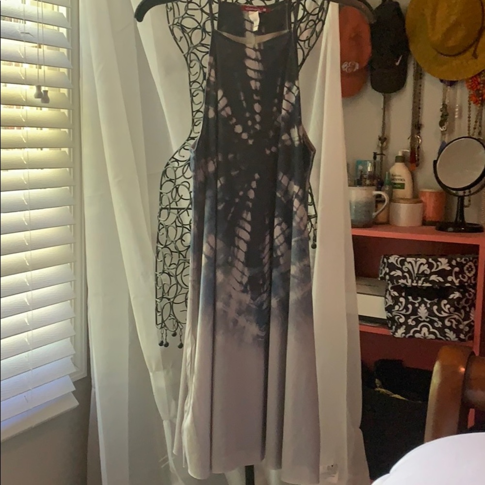High neck tie dye dress